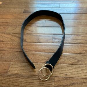 Abercrombie & Fitch Black Belt with Gold Accents